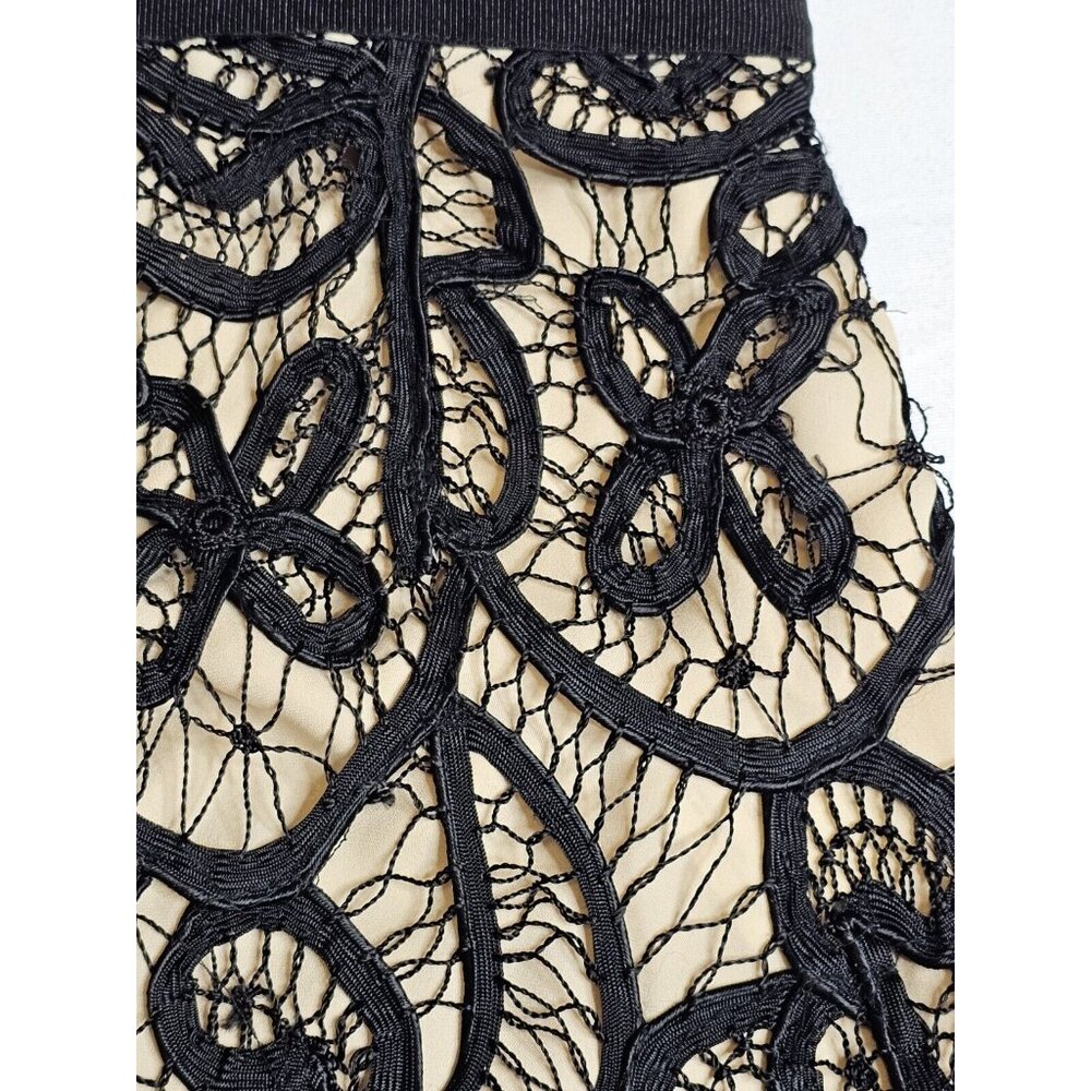 Black Lace & Silk Lining Mini Skirt By 3.1 Philip Lim Women's Sz 2 Cocktail Boho - Picture 9 of 12
